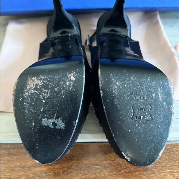 Stuart Weitzman Black Satin Slingback Evening Shoes - Picture 8 of 8